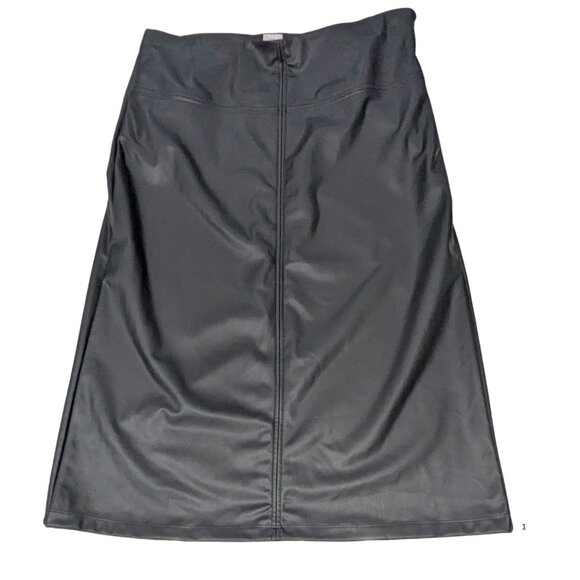 ✨ A New Day Black Faux Leather Midi Skirt – Size 14 – NWT - Picture 2 of 5